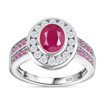 Montepuez-Rubin und Moissanit Ring, ca. 2,19 ct.