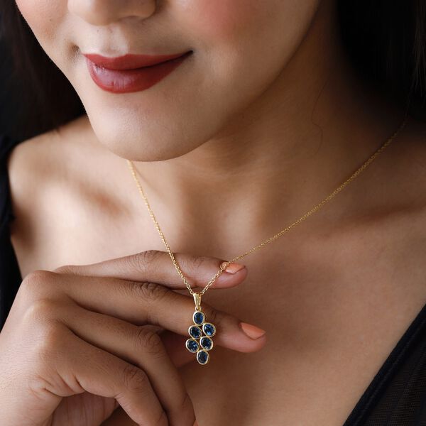 London Blau Topas Anh&auml;nger, 925 Silber vergoldet ca. 2.11 ct image number 2