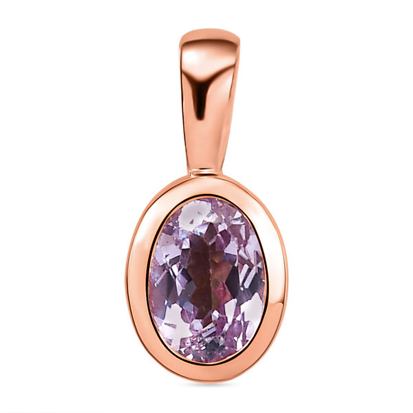 AA Martha Rocha Kunzit-Anh&auml;nger, 925 Silber Ros&eacute;gold Vermeil ca. 1.13 ct