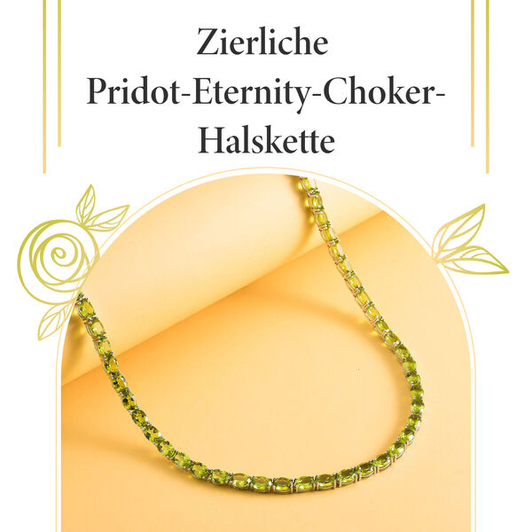 Zierlicher Peridot-Eternity-Choker-Halskette- 53,67 ct. image number 6