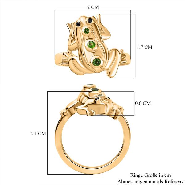 GP Trifono Kollektion-Natürlicher Chromdiopsid, schwarzer Spinell und Kanchanaburi blauer Saphir-Ring - 0,17 ct. image number 7