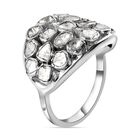 Handgearbeiteter, natürlicher Polki Diamant-Ring, 925 Silber platiniert  ca. 1,00 ct image number 4