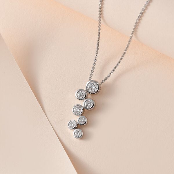 Moissanit Anh&auml;nger mit 50cm Kette - 0,70 ct. image number 2