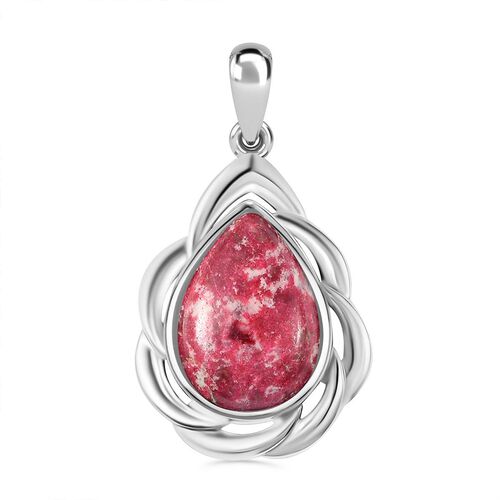 AA Norwegischer Thulit Anhänger, Silberfarben, ca. 12.28 ct image number 0