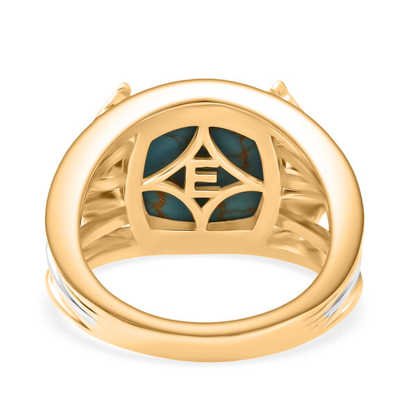 EVER TRUE Blaues T&uuml;rkis Ring Nickelfreies Messing Zweifarbige Beschichtung (Gr&ouml;&szlig;e 17.00) ca. 5,79 ct image number 5