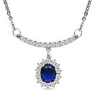 Simulierte, blaue Kristall und Zirkonia-Halskette, 50 cm - 1.50 ct. image number 0