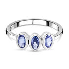 AA Tansanit-Ring, 925 Silber platiniert (Größe 16.00) ca. 0,72 ct