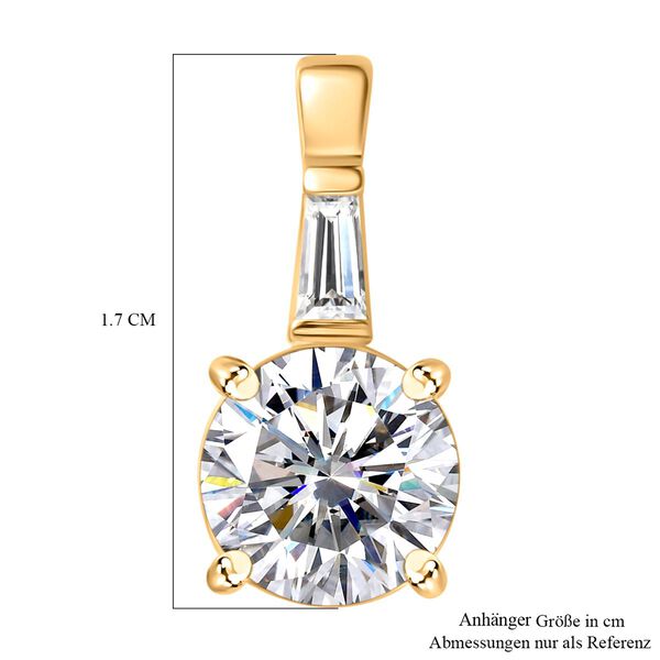 Moissanit Anhänger, 925 Silber 750 Gelbgold Vermeil - 1,84 ct. image number 7
