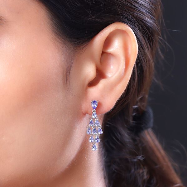 Tansanit Ohrh&auml;nger in Silber, 3,21 ct. image number 3