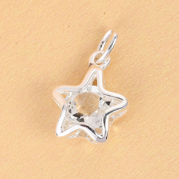 Wei&szlig;er Topas Stern-Anh&auml;nger, 925 Silber ca. 1,67 ct image number 2