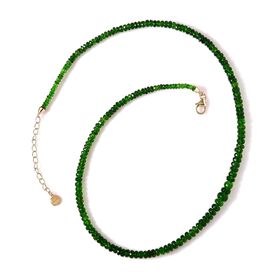 LUXORO zertifiziert und geprüft AAAA natürliche Chromdiopsid Halskette in 585 Gold, 45+5 cm - 70 ct.