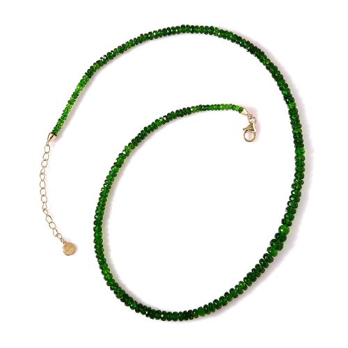 LUXORO zertifiziert und geprüft AAAA natürliche Chromdiopsid Halskette in 585 Gold, 45+5 cm - 70 ct. image number 0