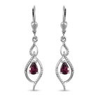 Rhodolit Granat Tropfen Ohrringe 925 Silber platiniert ca. 1,00 ct