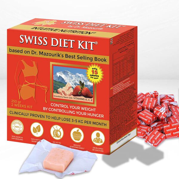SWISS DIET KIT - Ern&auml;hrungs-Bonbons, Nachf&uuml;llpackung (250g), 84 St&uuml;ck, Erdbeergeschmack image number 1