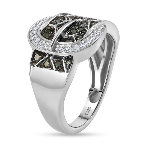 D'Joy Gr&uuml;ner Diamant Ring 925 Silber Rhodiniert (Gr&ouml;&szlig;e 18.00) image number 4