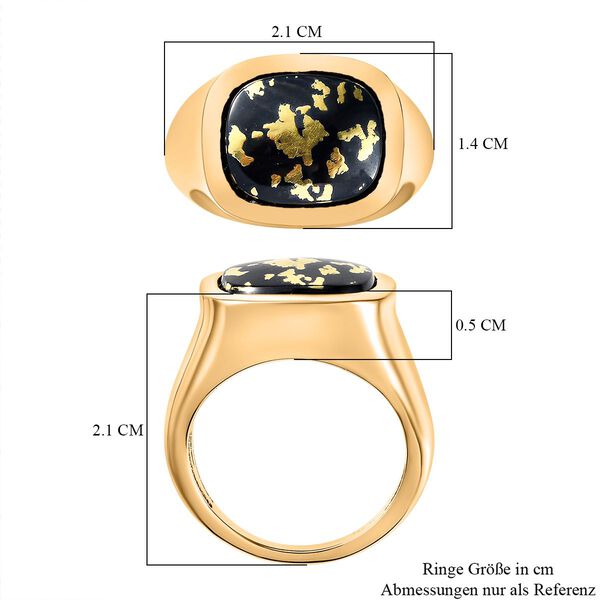 Tucson Exklusive- Goldenite Ring 925 Silber 750 Gelbgold Vermeil (Gr&ouml;&szlig;e 19.00) ca. 4.58 ct image number 7