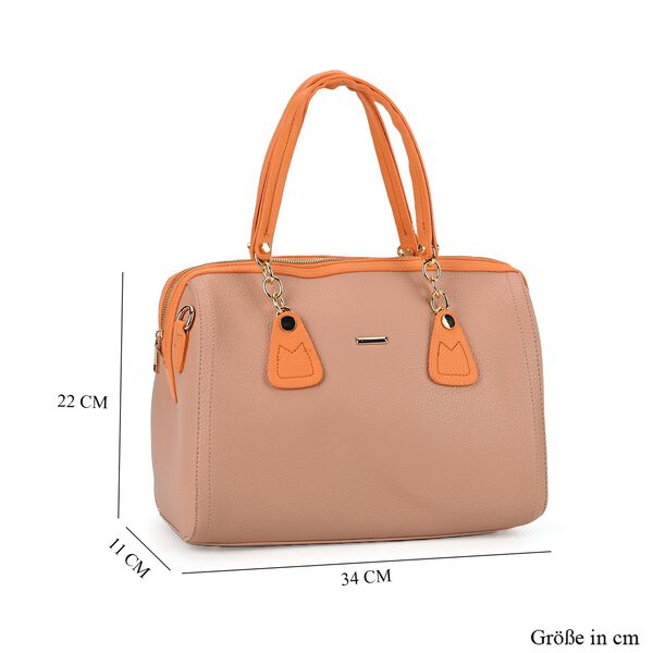 SATCHEL Moderne Handtasche mit Crossbody Gurt, 34x11x22 cm, rosa image number 6