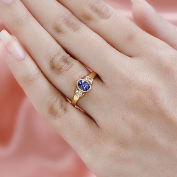 AAA Tansanit und Zirkon Ring - 0,88 ct. image number 3