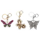 Set of 3 Schlüsselanhänger mit Strass -Schmetterling, ca. 13?cm