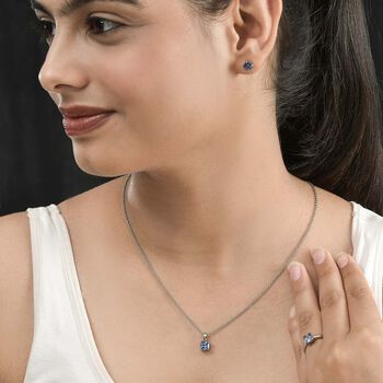 Tansanit kubisches Zirkonia-Schmuckset