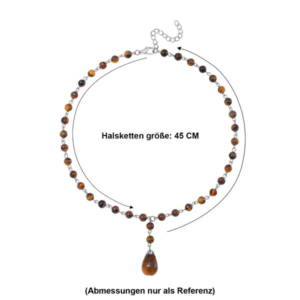 Tigerauge Halskette ca. 45 cm+ 5 cm Extender, ca. 95.00 ct image number 5