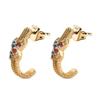 Lustro Stella Roter Zirkonia, Orange Zirkonia Ohrringe 925 Silber vergoldet