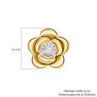 Weißer Diamant Ohrringe 925 Silber Gelbgold Vermeil image number 4