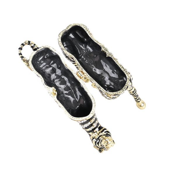 LIVMORE Zebra-Design Schmuckdose, 9x2,5x7cm, Schwarz-Weiß image number 5