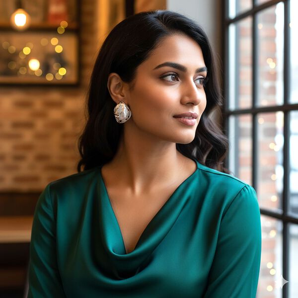 Wei&szlig;e S&uuml;&szlig;wasserperle und Zirkonia Ohrringe image number 3