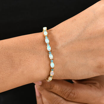 AA Nat&uuml;rliches, &auml;thiopisches Welo Opal und Neon Apatit Armband, 19 cm - 7,56 ct.