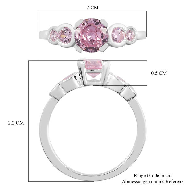 LUSTRO STELLA - Rosa Zirkonia Ring 925 Silber image number 7
