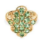 D'Joy Grüner Apatit Ring 925 Silber 750 Gelb Vergoldet (Größe 17.00) ca. 2,65 ct
