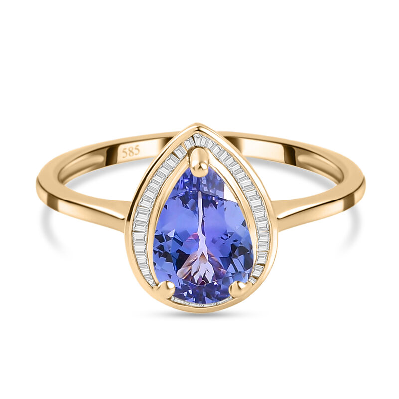 Premium Tansanit und weißer Diamant-Ring, 585 Gelbgold  ca. 2,38 ct image number 0