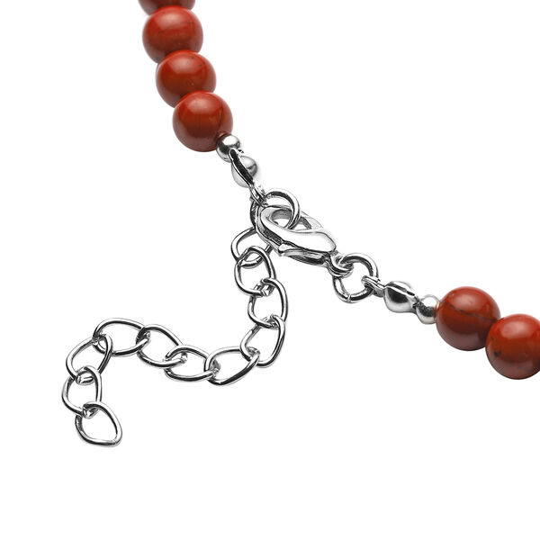 Rote Jaspis-Halskette, ca. 45 cm, silberfarben ca. 167,50 ct image number 5