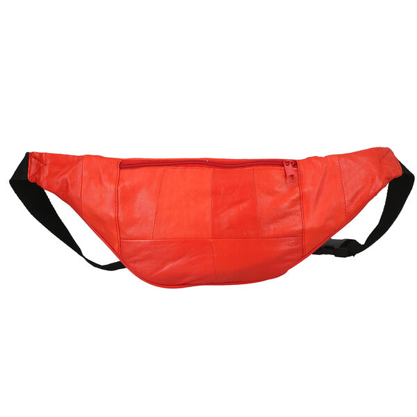 100% echtes Leder, Bauchtasche mit RFID Schutz, Gr&ouml;&szlig;e 37x15 cm, Rot image number 3