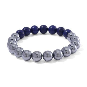 Flexibles Terahertz und Lapislazuli Armband - 140 ct.
