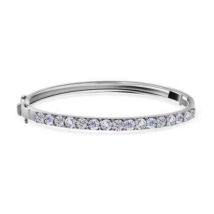 EF Moissanit Armreif ca. 18 cm 925 Silber platiniert ca. 3,71 ct.