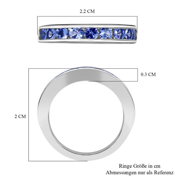 AA Tansanit Band Ring 925 Silber Platin-&Uuml;berzug image number 6