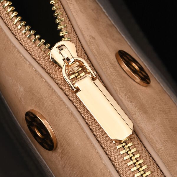 LA MAREY Crossbody Tasche mit Rei&szlig;verschlussf&auml;chern und verstellbarem Schulterriemen, 25x20x11cm, Khaki image number 7