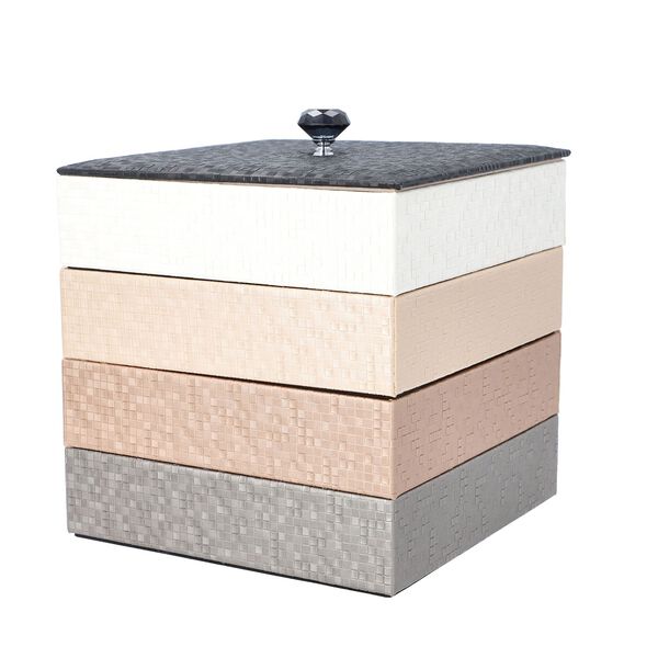 4-schichtiger Schmuck-Organizer mit großem Spiegel, 21.59x21.59x21.59 cm, nude image number 2