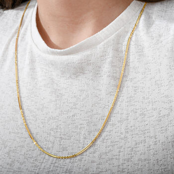 Diamantschliff Rockkette in vergoldetem Silber, 75cm