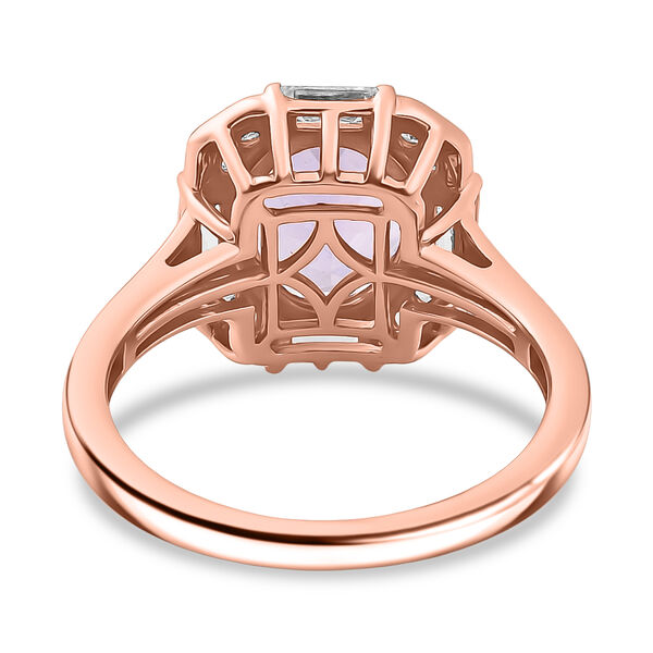 Zeitlose Art Kollektion - AA Rose De France Amethyst, Weißer Zirkon Ring 925 Silber 750 rosévergoldet (Größe 20.00) ca. 3.26 ct image number 6