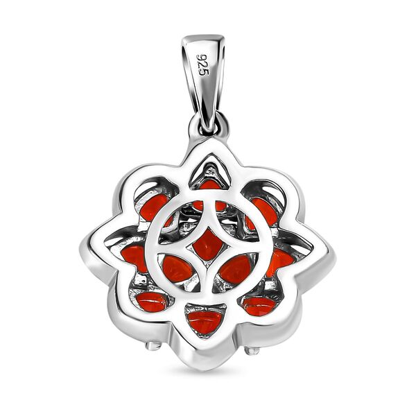 Mexikanischer Kirschfeuer-Opal Anh&auml;nger, 925 Silber platiniert, ca. 0.88 ct image number 5