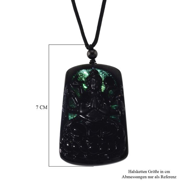 Schwarze Jade Halskette Flexibles cm ca. 115,00 ct. image number 7