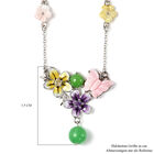 JARDIN KOLLEKTION - grüne Jade und rosa Perlmutt-Halskette, 925 Silber rhodiniert ca. 14,15 ct image number 4