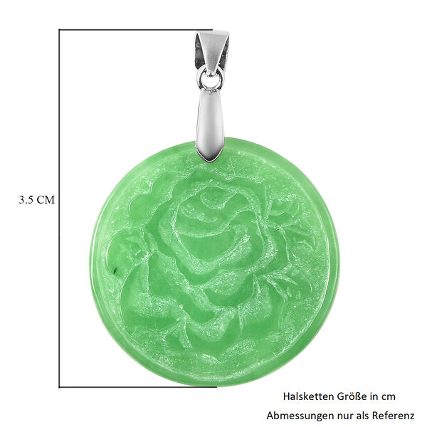 Handgeschnitzter, gr&uuml;ner Jade-Anh&auml;nger, 925 Silber ca. 18,06 ct image number 5