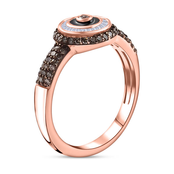 Nat&uuml;rlicher Champagner Diamant Ring 925 Silber Ros&eacute;gold Vermeil image number 5