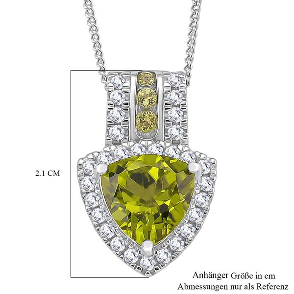 D'joy Nat&uuml;rlicher Peridot Anh&auml;nger mit Kette ca. 45 cm, 925 Silber rhodiniert ca. 3.36 ct image number 6