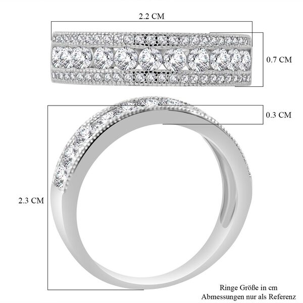 LUSTRO STELLA - Wei&szlig;er Zirkonia Ring 925 Silber rhodiniert (Gr&ouml;&szlig;e 19.00) image number 4