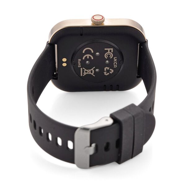 G21 Smartwatch, 2.01 Zoll HD Display, Gold-Schwarzes Silikonarmband image number 6